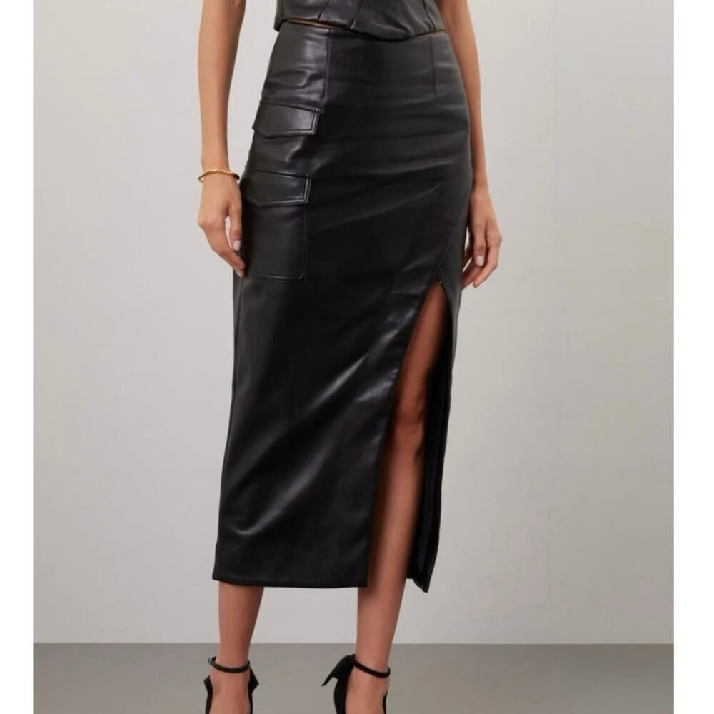 Nicholas Levana Cargo Skirt black midi size 10